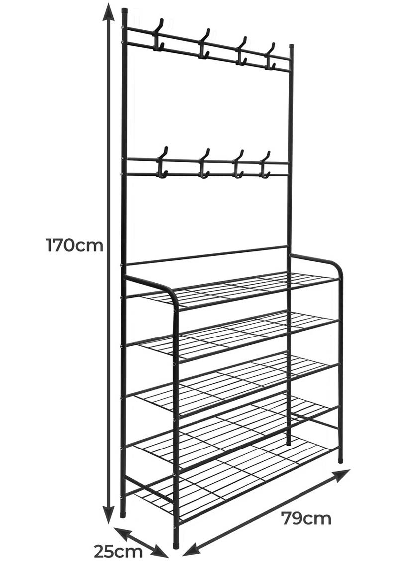 Klädhängare med skoställ i metall - Bild 2