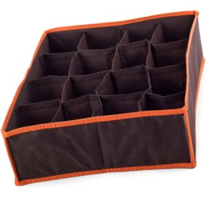 Förvaringslåda till garderob 16-fack 35x28x10cm - Brun