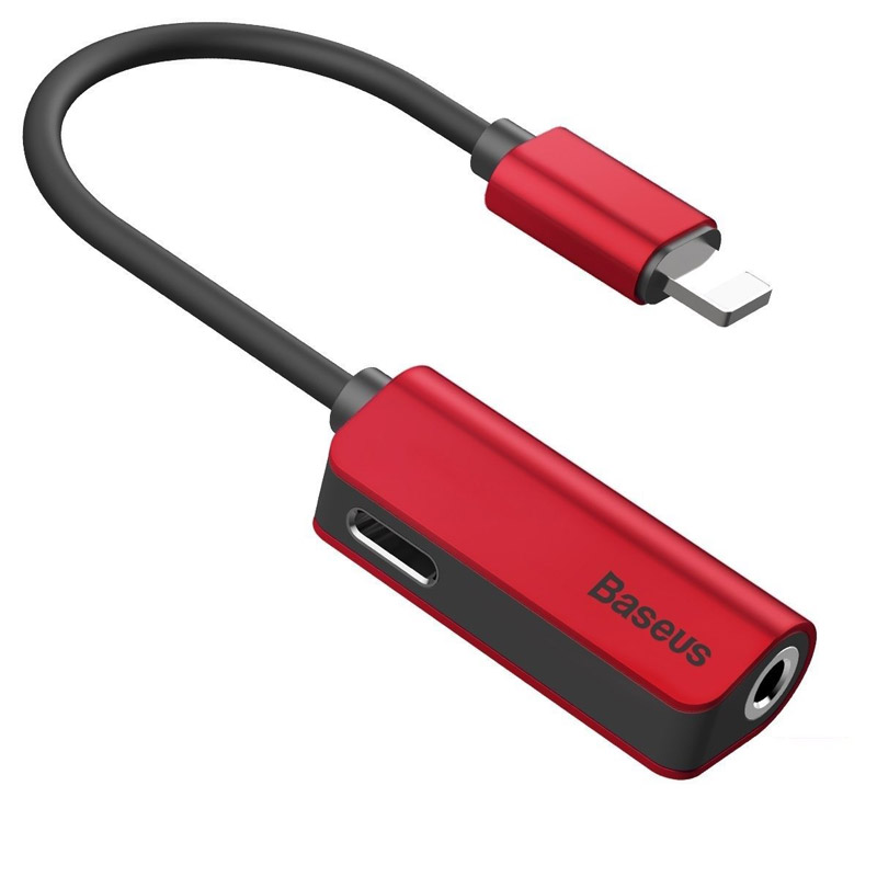 L32 Audio adapter Lightning till Mini Jack 3.5mm - Röd