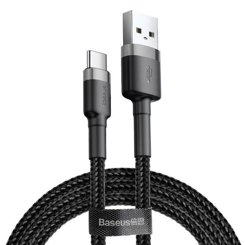 Cafule Kabel USB-C 3 m 2A - Svart