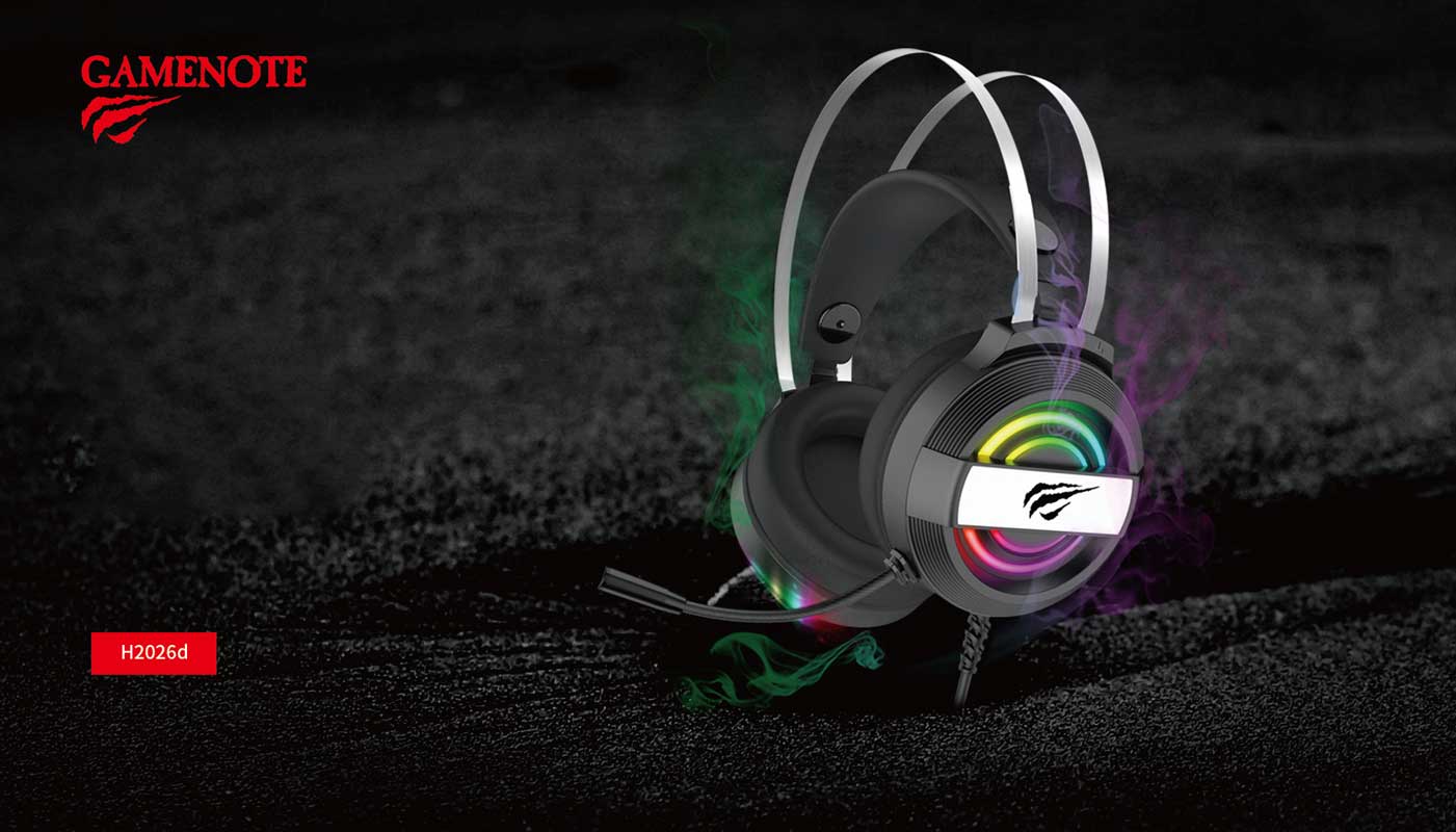 H2026d Gamenote Gaming-hörlurar RGB USB+3.5mm - Bild 2