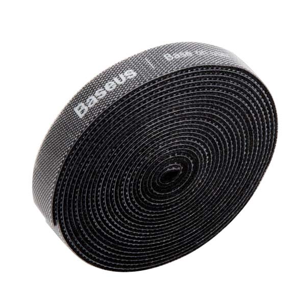 Kardborreband för kablar 3 meter - Svart