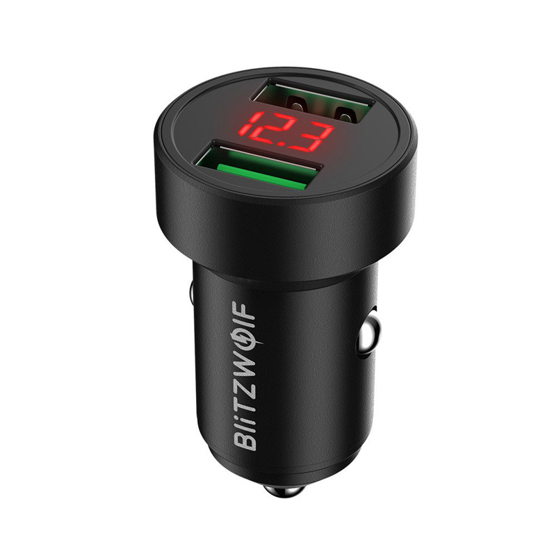 BW-SD6 Dual 2x USB Billaddare 24W QC3.0 - Svart