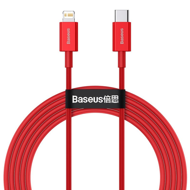 Superior USB-C till Lightning Kabel, PD, 20W, 2m - Röd
