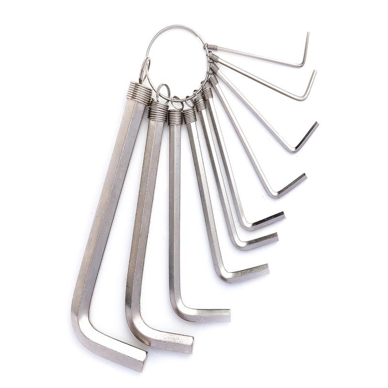 Insexnyckelsats 1,5-10 mm, 10 delar- silver