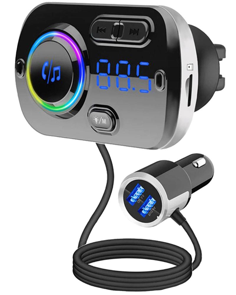 8in1 Enhet för bil - FM-sändare, Bluetooth 5.0, USB, AUX