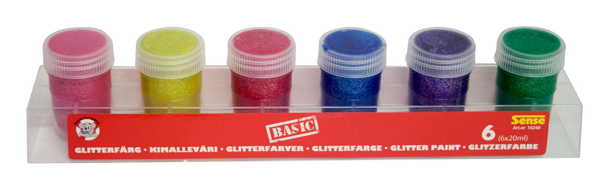 Basic Glitterfärg 6-Pack