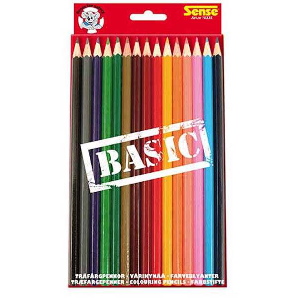 Träfärgpennor Basic 15-Pack