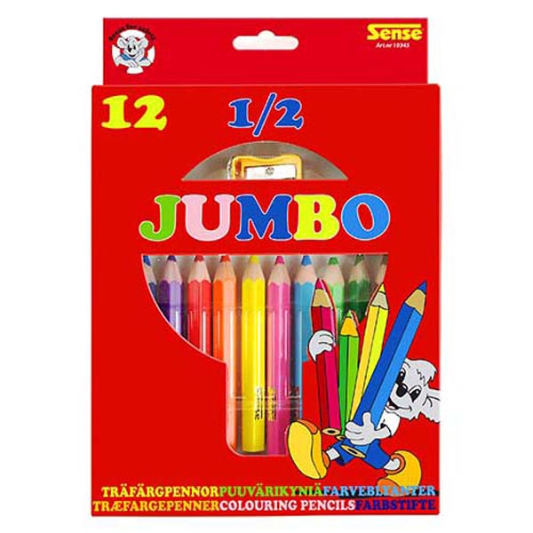 Färgpennor 1/2 Jumbo 12-Pack