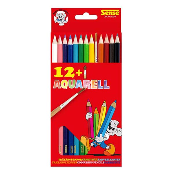 Akvarellfärgpennor 12-Pack + Pensel