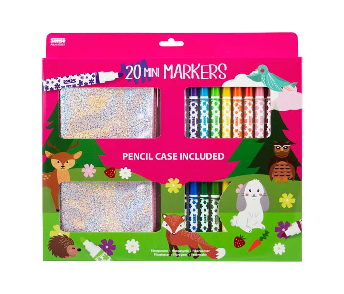 Mini Fiberpenna 20-Pack inkl pennfodral