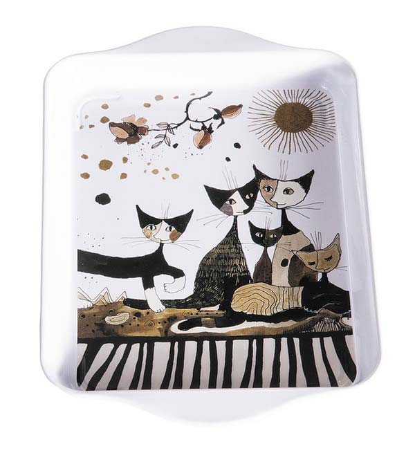 Bricka i bleck 21 cm - Cats Sepia