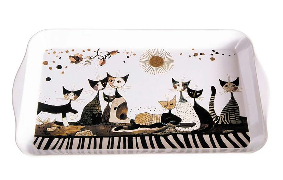 Bricka i bleck 32 cm - Cats Sepia