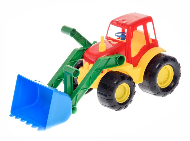 Sandleksaker - Traktor 30 cm - Röd/Gul