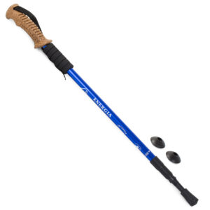 Teleskopiska gåstavar med korkhandtag - Blå