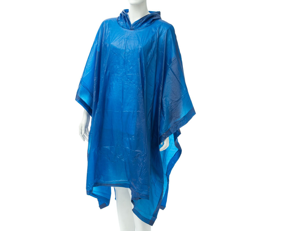 Regnponcho med Huva One Size Blå