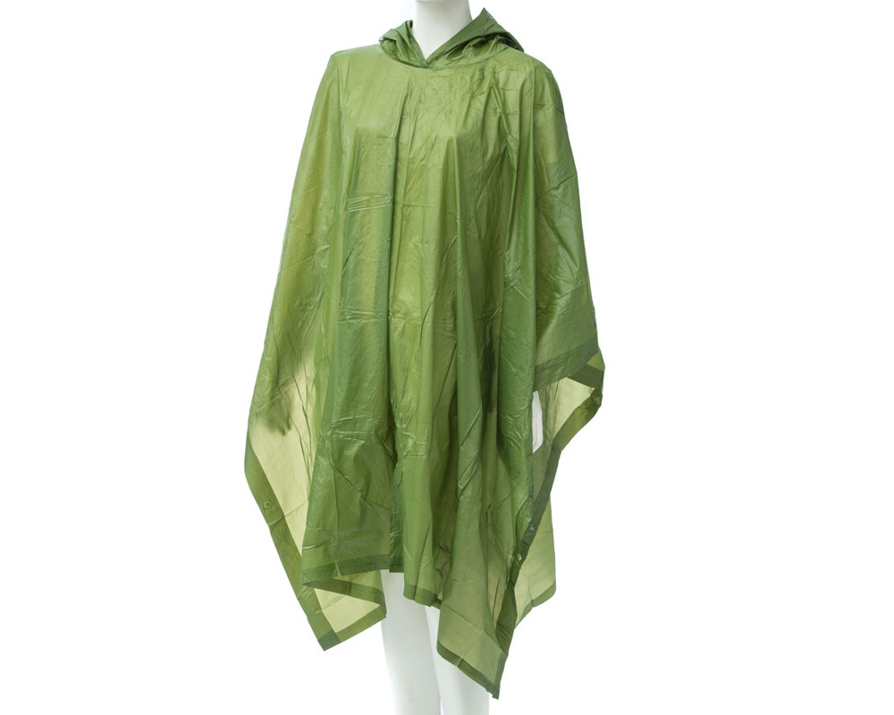 Regnponcho med Huva One Size Grön