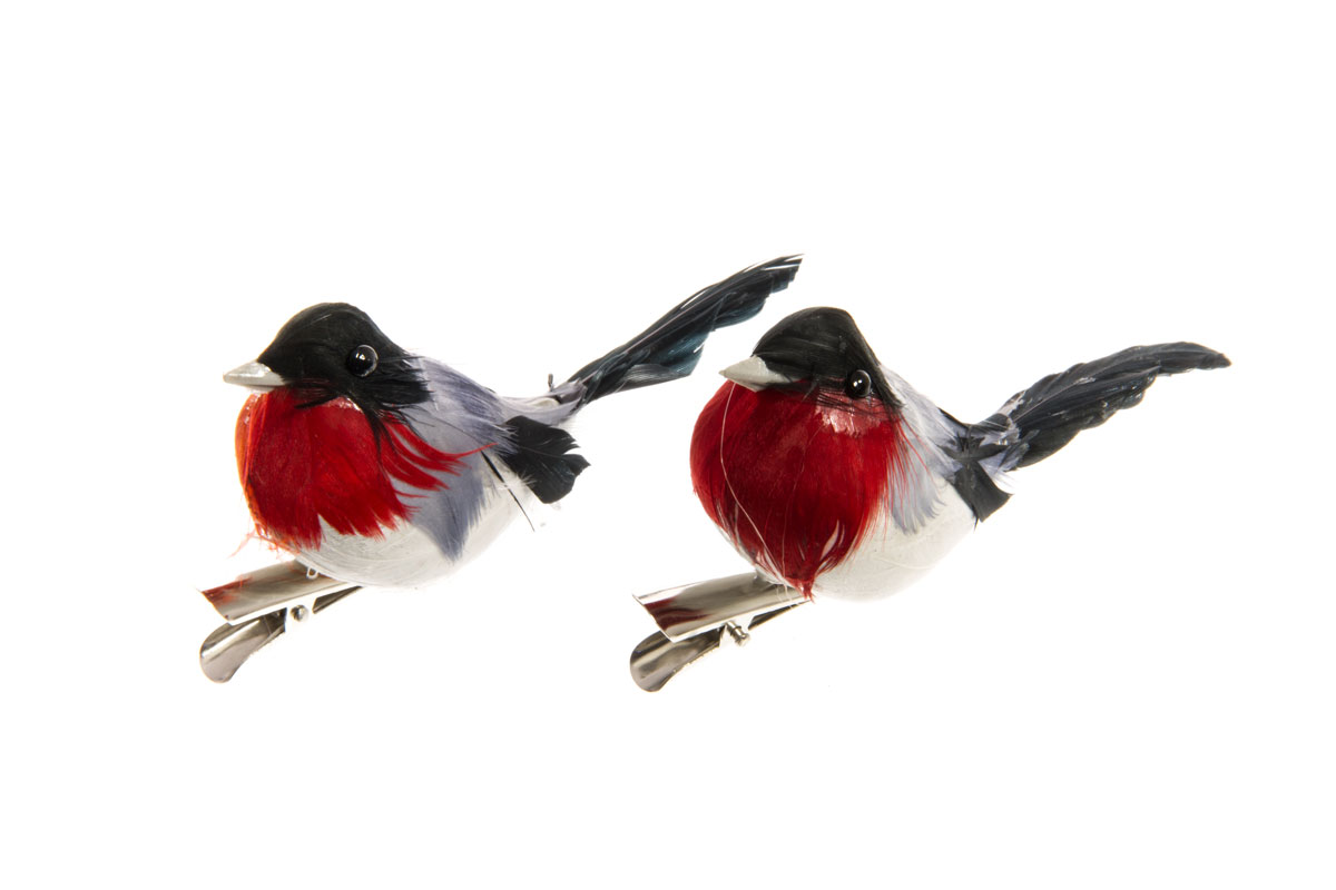 Julgranspynt Domherrar med klämma 2-pack