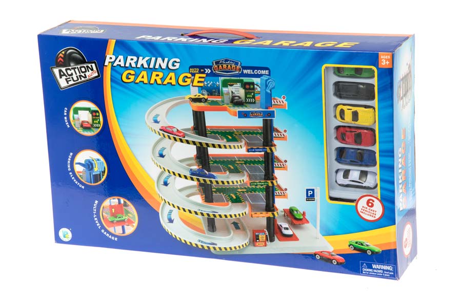 Parkeringsgarage 4 våningar Inkl 6 Bilar Leksaksset (Utgått)