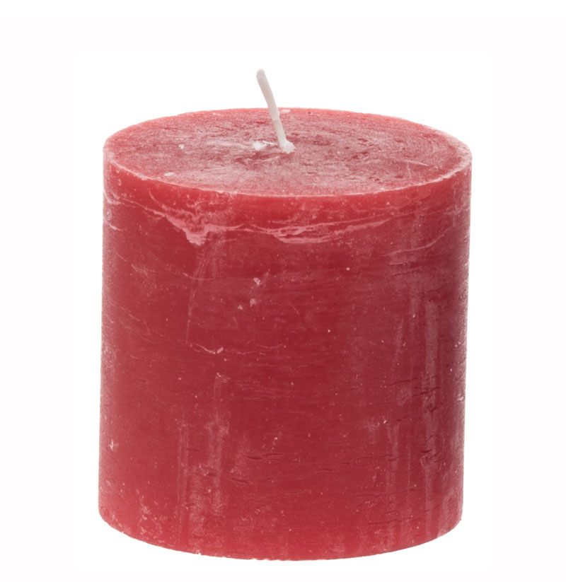 Litet Blockljus Pillar 10 x 10 cm - 85 h Vinröd