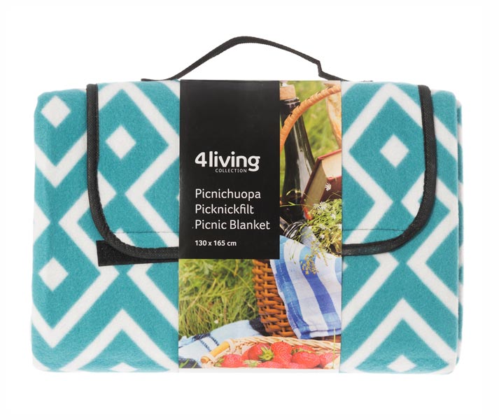 - Picknickfilt Fiona 130 x 165 cm - Turkos