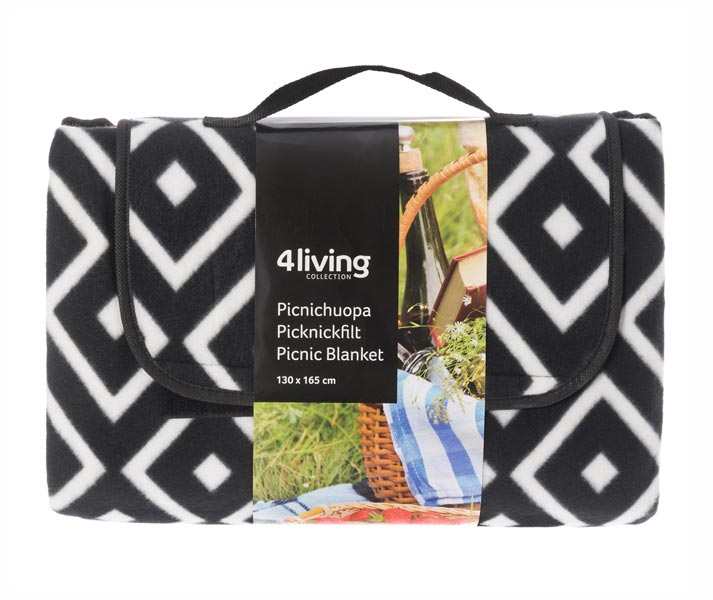- Picknickfilt Fiona 130 x 165 cm - Svart