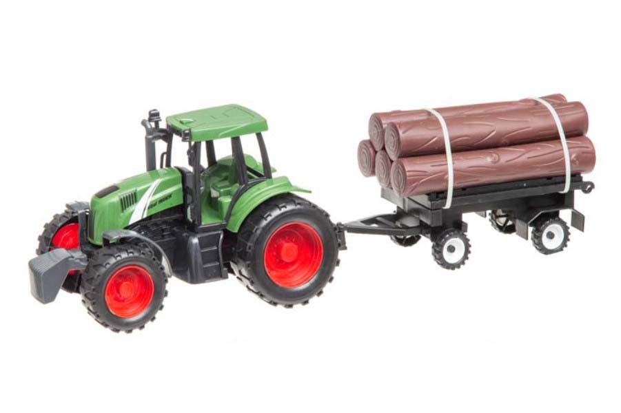 Traktor med Släp 44 cm Grön Leksaksset