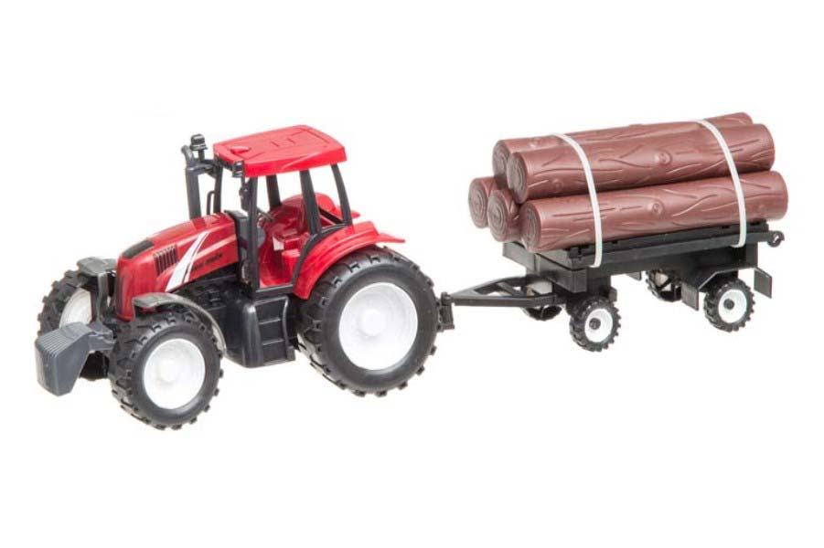 Traktor med Släp 44 cm Röd Leksaksset