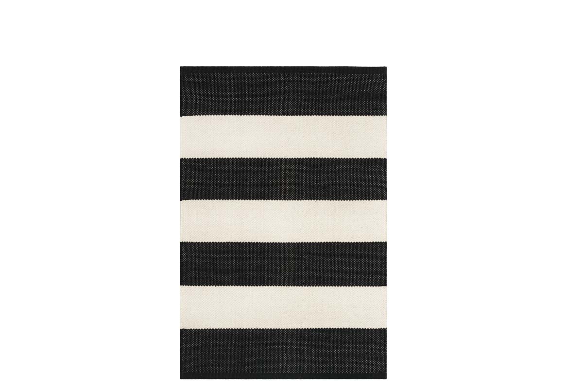 Bomullsmatta Svart/Vit Randig 60x90 cm