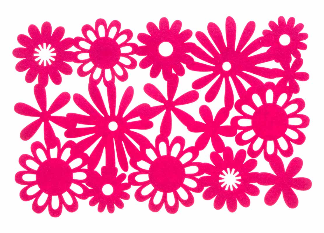 Bordstablett Färgglada Blommor 30 x 45 cm - Rosa