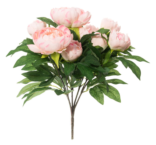 Konstgjord växt - Pionbuske 50 cm Ljusrosa