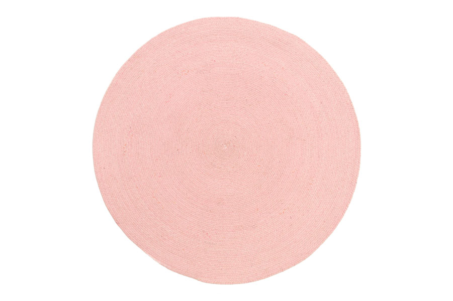 - Rund flätad Bomullsmatta Pilvi 90 cm Rosa