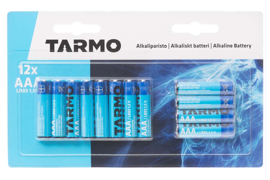 Alkaliska AAA-Batterier 12-pack