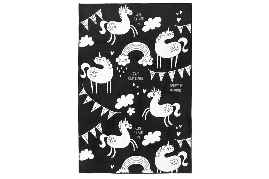 - Barnmatta I Believe 100 x 150 cm Svart/Vit