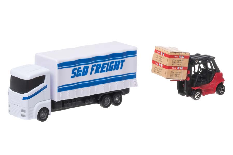 Transportlastbil med Truck Vit Leksaksset