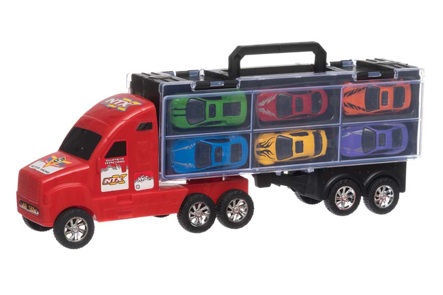 Transportlastbil med 6 Bilar Leksaksset