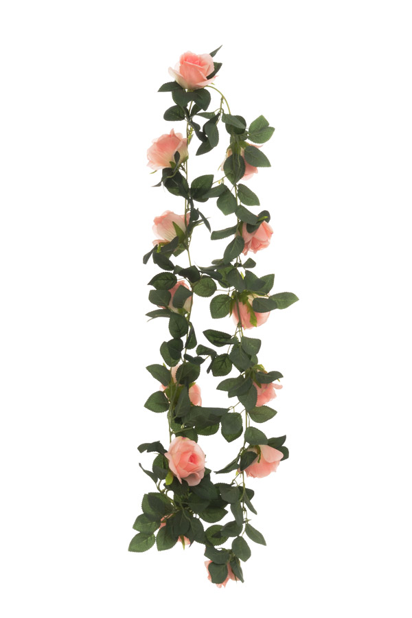 Korallfärgade Rosor Girlang 180 cm