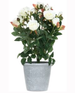 Konstgjord växt - Rosor 36 cm Gräddvit