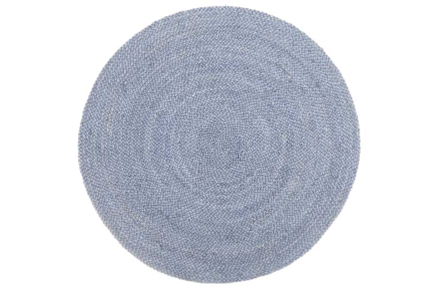 - Rund Jute Matta Poukama 90 cm Gråblå