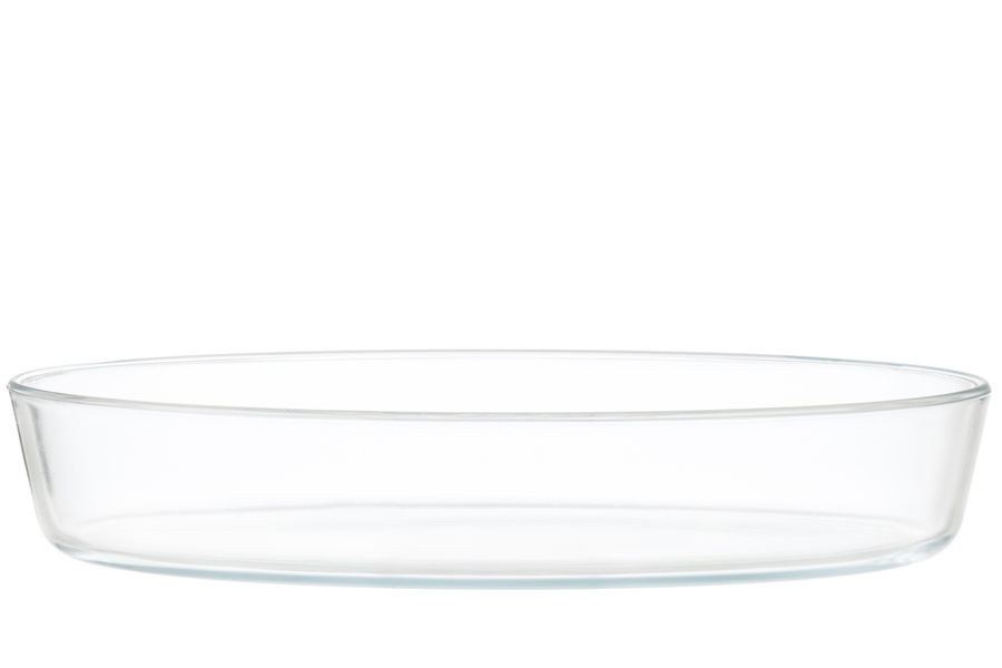Oval grytform av glas 2 L