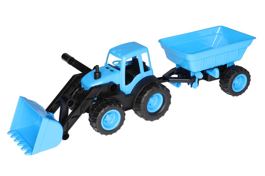 Traktor med släp 55,5 cm - Blå/Svart