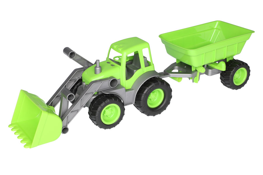 Traktor med släp 55,5 cm - Grå/Grön