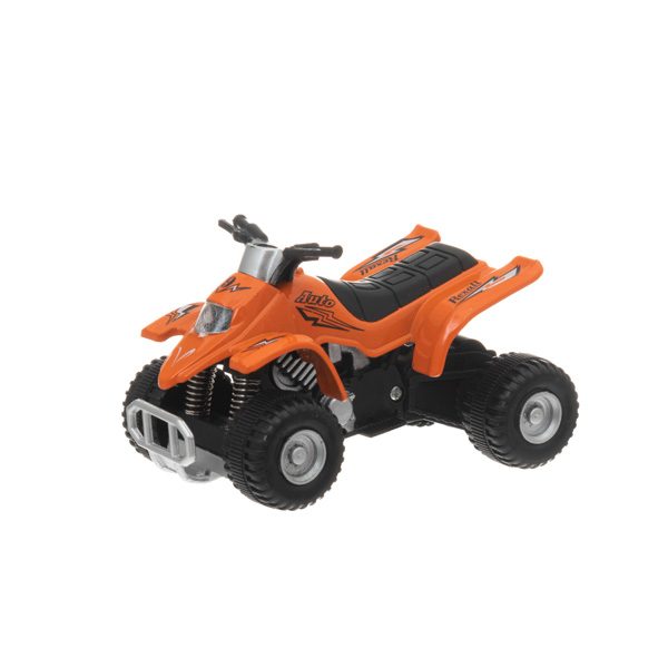 - Die-Cast Fyrhjuling Motorcykel - Orange 10 cm
