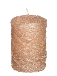 Blockljus Henni 6,6 x 10 cm - 20 h Champagne-glittrig