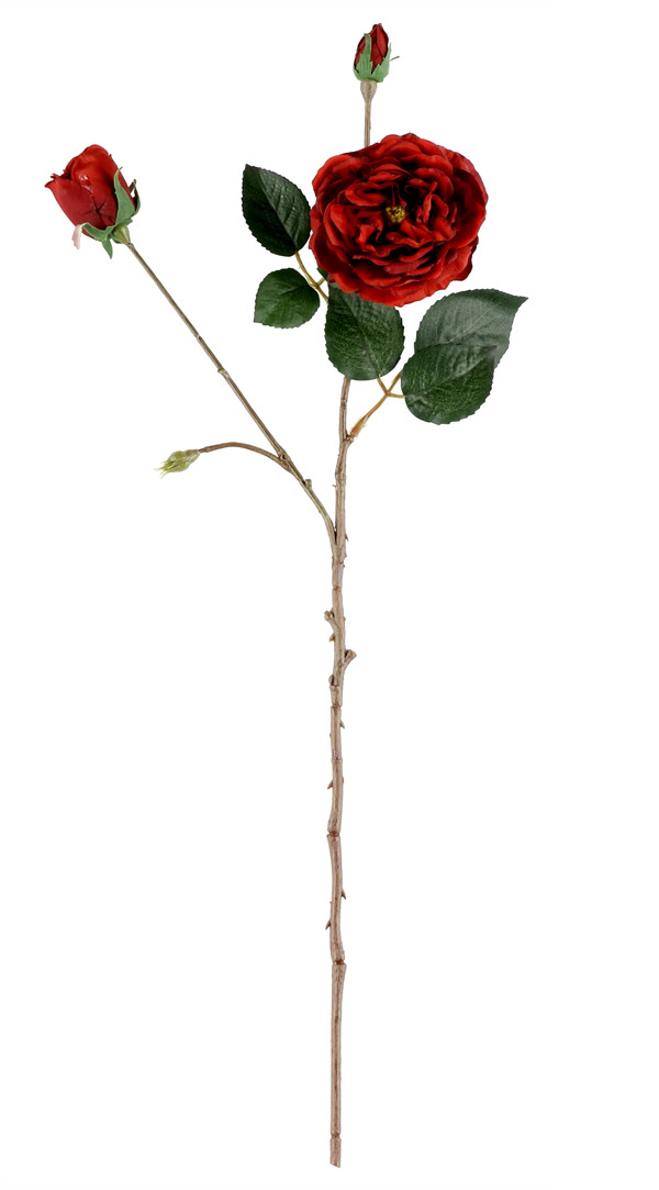 Konstgjord snittblomma - Ros 58 cm Burgundy