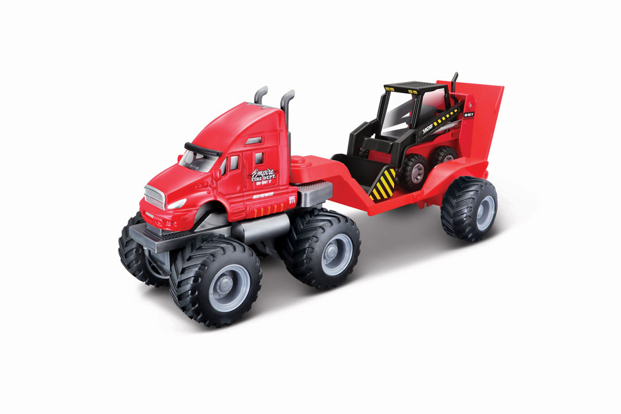 Truck med Stenarbetsmaskin - Röd