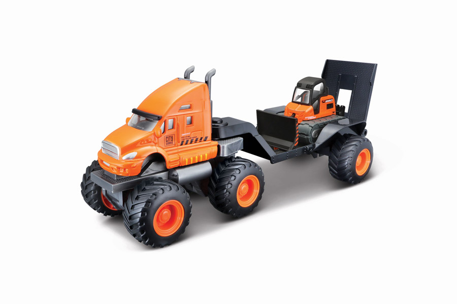 Truck med Stenarbetsmaskin - Orange