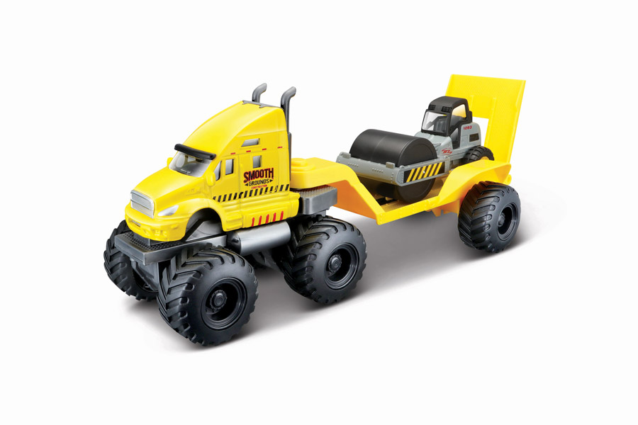 Truck med Stenarbetsmaskin - Gul