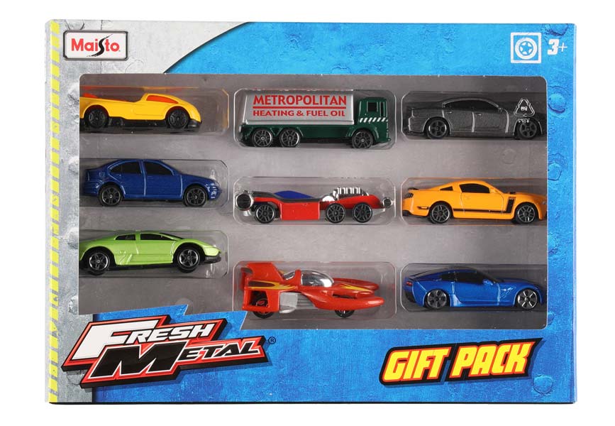 Set med 9 bilar - 7,6 cm - Oljebil