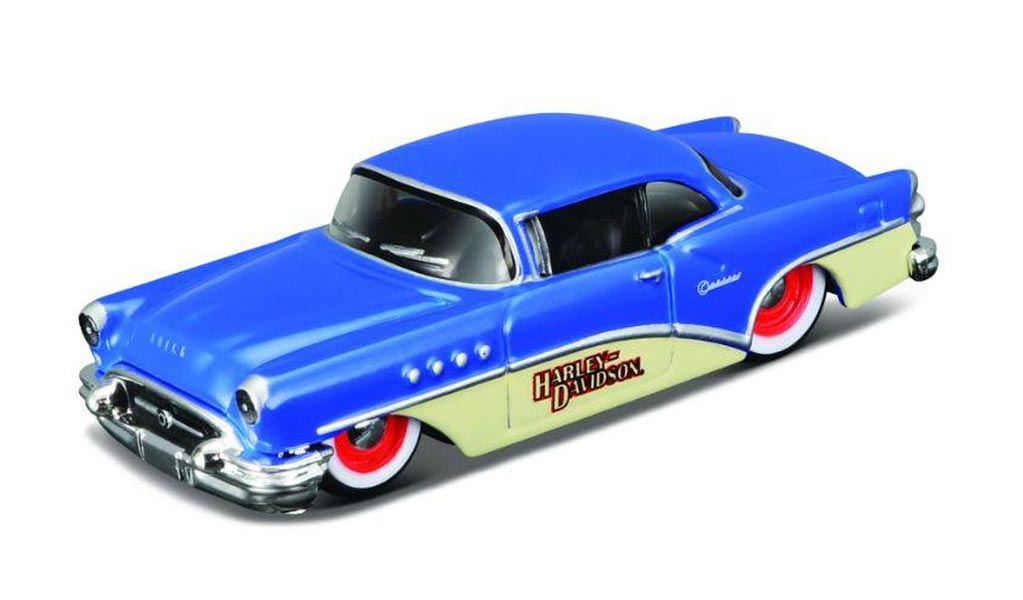 1:64 Harley Davidson - 1955 Buick Century - Blå